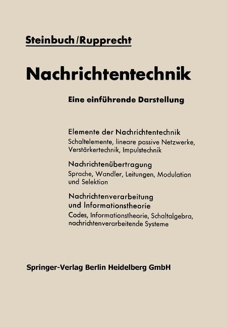 Nachrichtentechnik - Karl Steinbuch, Werner Rupprecht