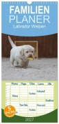 Cover-Bild zum Titel 'Familienplaner 2027 - Labrador Welpen mit 5 Spalten (Wandkalender, 21 x 45 cm) CALVENDO' von 'Heidi Bollich'