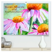 Cover-Bild zum Titel 'Blumen-Aquarelle (hochwertiger Premium Wandkalender 2026 DIN A2 quer), Kunstdruck in Hochglanz' von 'Roswita Ilona Baumann'