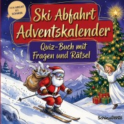 Cover-Bild zum Titel 'Ski Abfahrt-Adventskalender: Quiz-Buch mit Fragen und Rätsel' von 'Schlauvento Interactive'