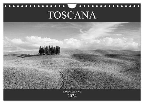 Toscana - monocromatico (Wandkalender 2024 DIN A4 quer), CALVENDO Monatskalender - Peter Schürholz