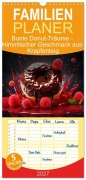 Cover-Bild zum Titel 'Familienplaner 2027 - Bunte Donut-Träume - Himmlischer Geschmack aus Krapfenteig mit 5 Spalten (Wandkalender, 21 x 45 cm) CALVENDO' von 'Anja Frost'