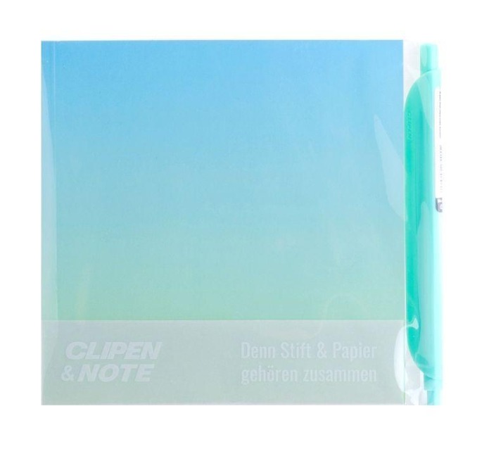 CLIPEN & Note Set (Mint Breeze / Pistachio Green) koreanischer Gelschreiber + Notizbuch - 