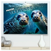 Cover-Bild zum Titel 'Freche Seehunde (hochwertiger Premium Wandkalender 2026 DIN A2 quer), Kunstdruck in Hochglanz' von 'Renate Utz'