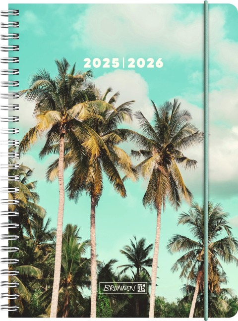 BRUNNEN Schülerkalender (2025/2026) "Tropical", 2 Seiten = 1 Woche, A5, 208 Seiten, PP-Umschlag, mehrfarbig - 