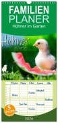 Familienplaner 2026 - Hühner im Garten mit 5 Spalten (Wandkalender, 21 x 45 cm) CALVENDO - Fotografie Zabel