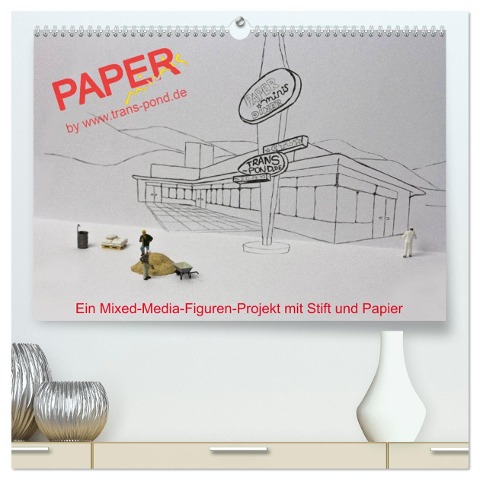 PAPERminis ¿ Ein Mixed-Media-Figuren-Projekt mit Stift und Papier (hochwertiger Premium Wandkalender 2025 DIN A2 quer), Kunstdruck in Hochglanz - Frauke Gimpel