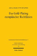 Cover-Bild zum Titel 'Das Gold-Plating europäischer Richtlinien' von 'Anna Charlotte Kümpers'
