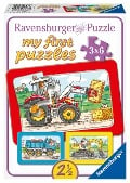 Bagger, Traktor und Kipplader. My first puzzle - Rahmenpuzzle 3 x 6 Teile - 