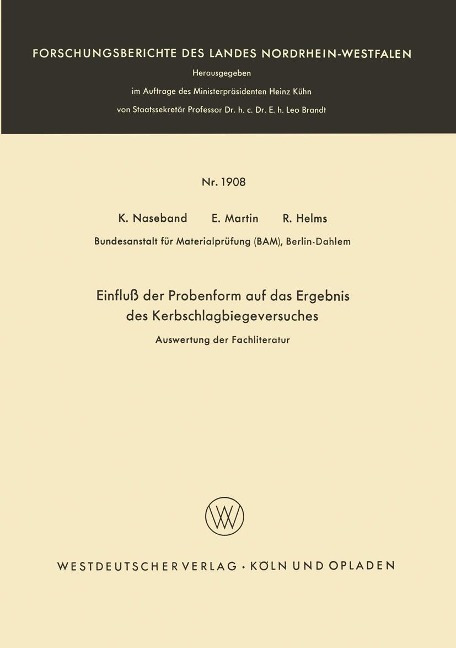 Einfluß der Probenform auf das Ergebnis des Kerbschlagbiegeversuches - Klaus Naseband