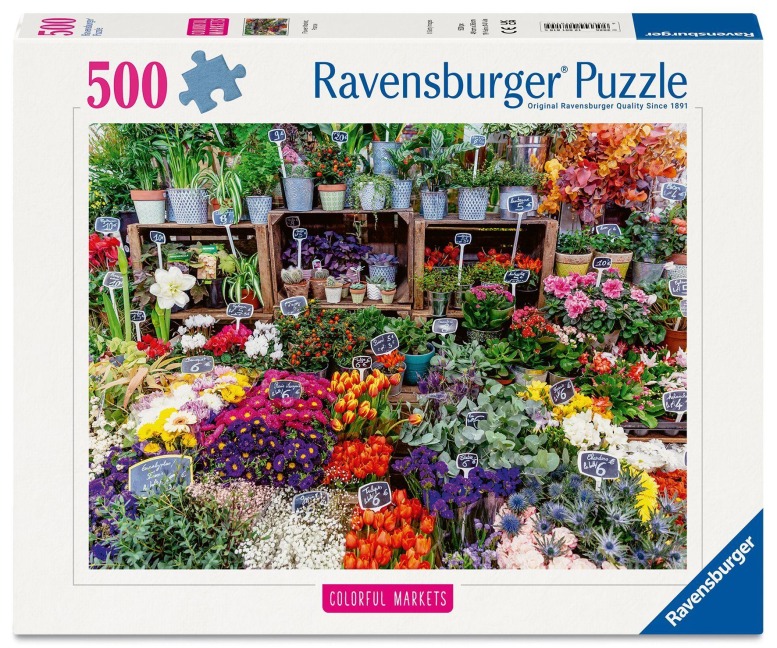 Erwachsenenpuzzle 500 Teile - Blumenmarkt, Frankreich - 