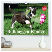 Bulldoggen-Kinder (hochwertiger Premium Wandkalender 2026 DIN A2 quer), Kunstdruck in Hochglanz - Elisabeth Stanzer