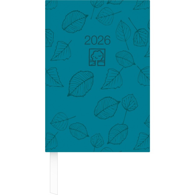 Wochenbuch türkis 2026 - Bürokalender 14,6x21 cm - 1 Woche auf 2 Seiten - 128 Seiten - Notizbuch - Blauer Engel - 766-0717 - 