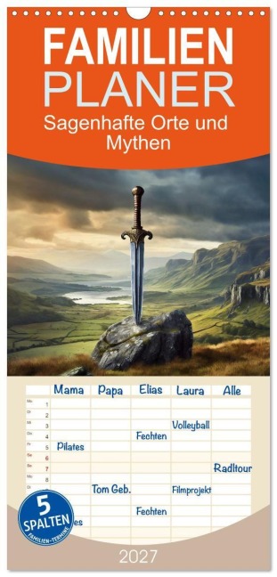 Familienplaner 2027 - Sagenhafte Orte und Mythen mit 5 Spalten (Wandkalender, 21 x 45 cm) CALVENDO - Pixs:Sell