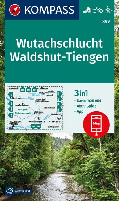 KOMPASS Wanderkarte 899 Wutachschlucht, Waldshut-Tiengen 1:25.000 - 