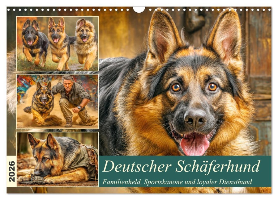 Deutscher Schäferhund. Familienheld, Sportskanone und loyaler Diensthund (Wandkalender 2026 DIN A3 quer), CALVENDO Monatskalender - Rose Hurley