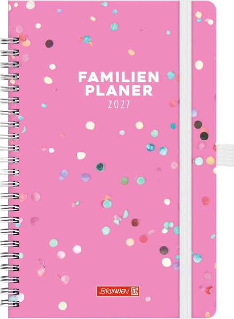 BRUNNEN 1070290017 Buchkalender Familienplaner 2027 "Confetti" A5, Papier - 