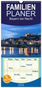 Cover-Bild zum Titel 'Familienplaner 2026 - Bayern bei Nacht mit 5 Spalten (Wandkalender, 21 x 45 cm) CALVENDO' von 'Peter Schickert'