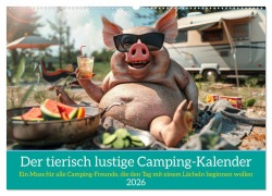 Cover-Bild zum Titel 'Der tierisch lustige Camping-Kalender (Wandkalender 2026 DIN A2 quer), CALVENDO Monatskalender' von 'Peter Rübsamen'
