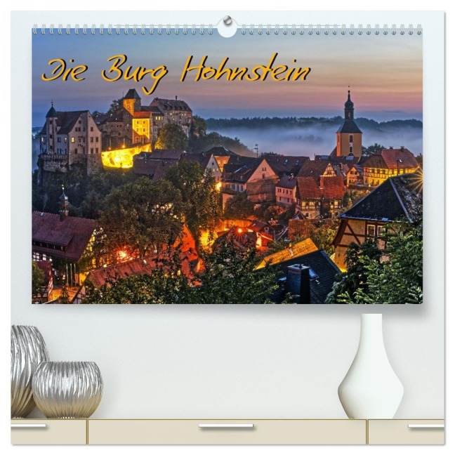 Die Burg Hohnstein im Licht der vier Jahreszeiten (hochwertiger Premium Wandkalender 2026 DIN A2 quer), Kunstdruck in Hochglanz - Norbert Jentzsch
