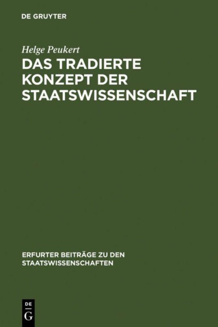 Das tradierte Konzept der Staatswissenschaft - Helge Peukert