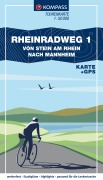 Cover-Bild zum Titel 'KOMPASS Fahrrad-Tourenkarte Rheinradweg 1 1:50.000' von ''