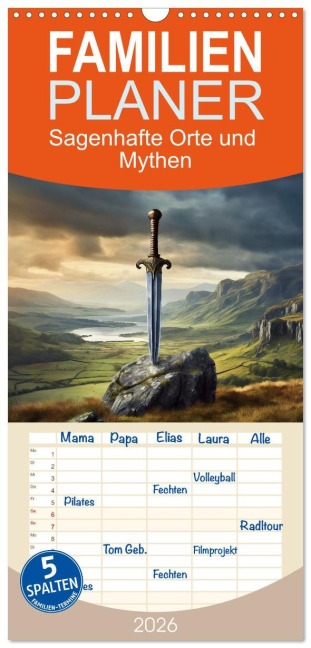 Familienplaner 2026 - Sagenhafte Orte und Mythen mit 5 Spalten (Wandkalender, 21 x 45 cm) CALVENDO - Sell Pixs:Sell