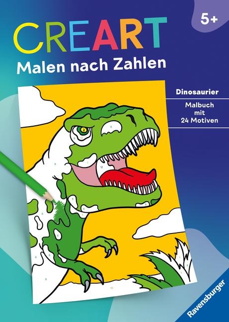 CreArt Malen nach Zahlen ab 5: Dinosaurier - 