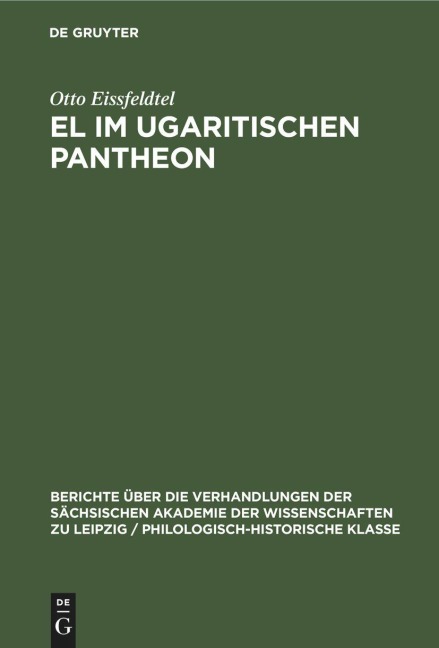 El im ugaritischen Pantheon - Otto Eissfeldtel