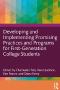 Cover-Bild zum Titel 'Developing and Implementing Promising Practices and Programs for First-Generation College Students' von ''