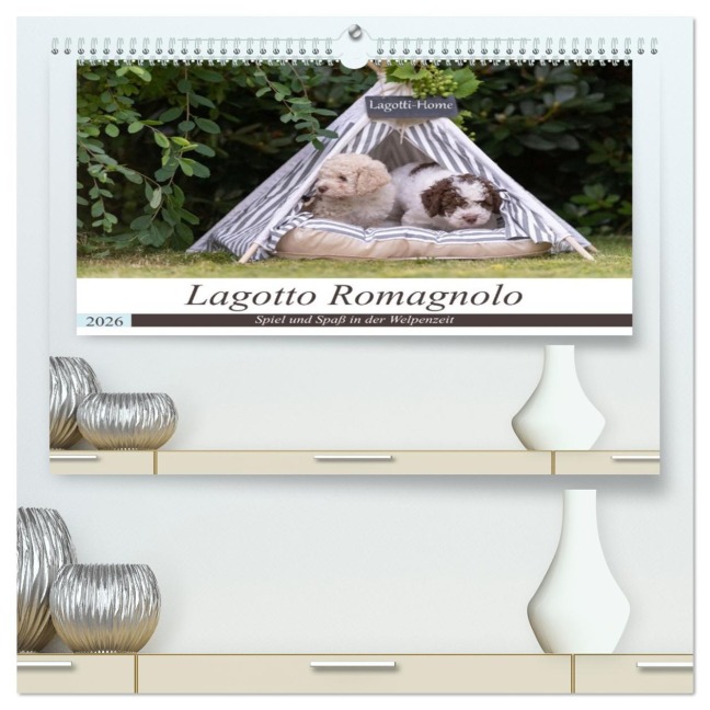 Lagotto Romagnolo - Spiel und Spaß in der Welpenzeit (hochwertiger Premium Wandkalender 2026 DIN A2 quer), Kunstdruck in Hochglanz - Sonja Teßen