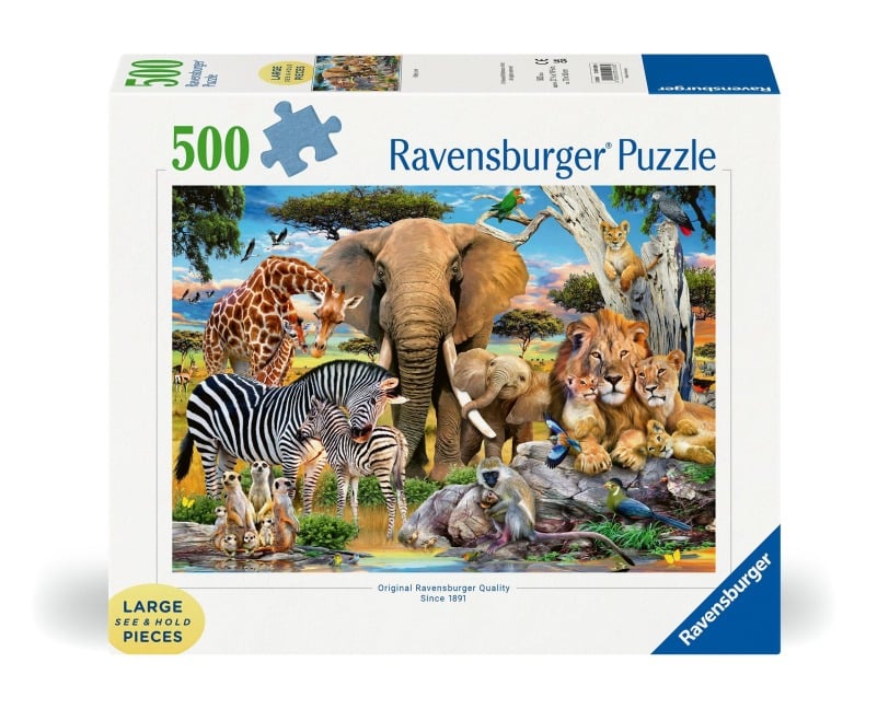 Erwachsenenpuzzle 500 Teile - Wilde Tierbabys - Puzzlespaß mit größeren Puzzleteilen für die ganze Familie - 