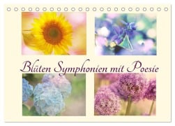 Blüten Symphonien mit Poesie (Tischkalender 2025 DIN A5 quer), CALVENDO Monatskalender - Tanja Riedel