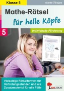 Cover-Bild zum Titel 'Mathe-Rätsel für helle Köpfe / 5. Schuljahr' von 'Anette Töniges'