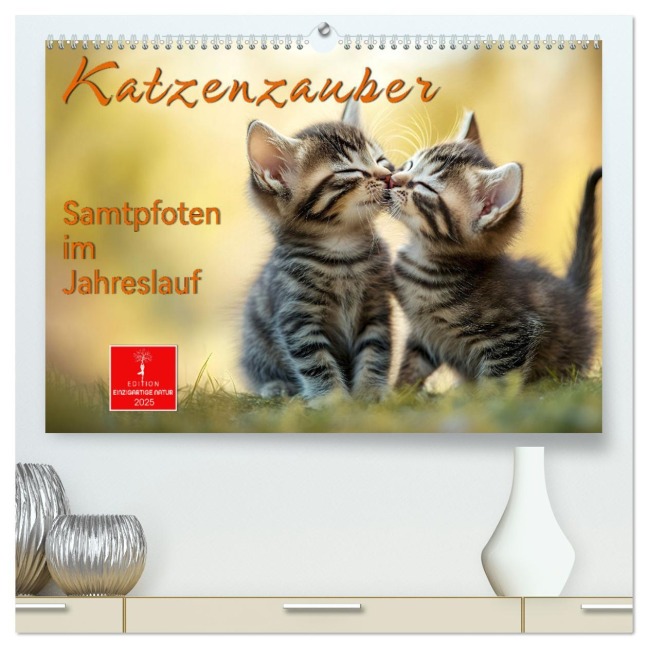 Katzenzauber - Samtpfoten im Jahreslauf (hochwertiger Premium Wandkalender 2025 DIN A2 quer), Kunstdruck in Hochglanz - Peter Roder