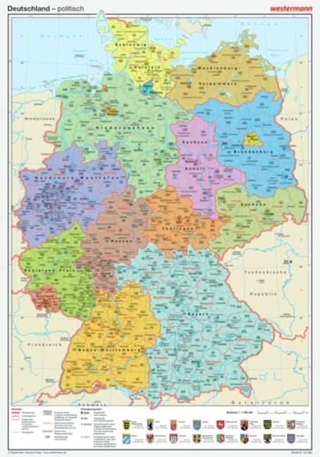 Posterkarten Geographie: Deutschland: politisch - 