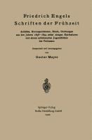 Friedrich Engels Schriften der Frühzeit - Friedrich Engels, Gustav Mayer