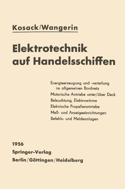 Elektrotechnik auf Handelsschiffen - Hans-Joachim Kosack, Albert Wangerin