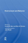 Cover-Bild zum Titel 'Environment and Behavior' von 'Donald M. Baer'