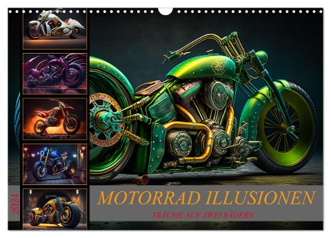 Motorrad illusionen (Wandkalender 2024 DIN A3 quer), CALVENDO Monatskalender - Dirk Meutzner