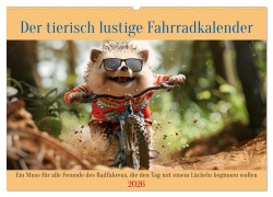 Cover-Bild zum Titel 'Der tierisch lustige Fahrradkalender (Wandkalender 2026 DIN A2 quer), CALVENDO Monatskalender' von 'Peter Rübsamen'