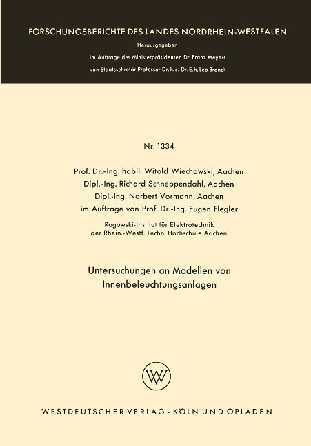 Untersuchungen an Modellen von Innenbeleuchtungsanlagen - Witold Wiechowski