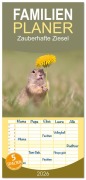 Cover-Bild zum Titel 'Familienplaner 2026 - Zauberhafte Ziesel mit 5 Spalten (Wandkalender, 21 x 45 cm) CALVENDO' von 'Judith Kuhn'