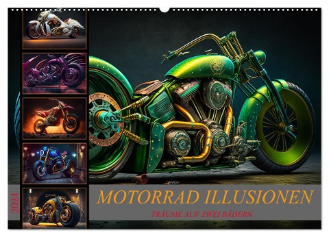Motorrad illusionen (Wandkalender 2024 DIN A2 quer), CALVENDO Monatskalender - Dirk Meutzner