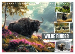 Cover-Bild zum Titel 'Wilde Rinder (Wandkalender 2026 DIN A4 quer), CALVENDO Monatskalender' von 'Sabine Löwer'