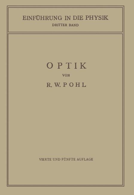 Einführung in die Optik - Robert Wichard Pohl