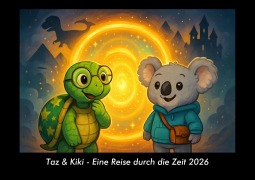 Cover-Bild zum Titel 'Taz & Kiki - Eine Reise durch die Zeit 2026 Fotokalender DIN A3' von 'Tobias Schmitt, Kevin Heber'
