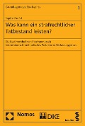 Cover-Bild zum Titel 'Was kann ein strafrechtlicher Tatbestand leisten?' von 'Sophie Zaufal'