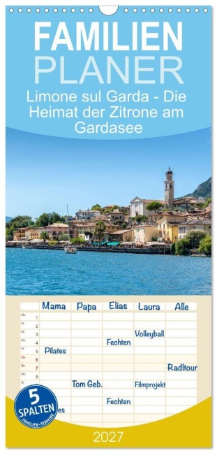 Familienplaner 2027 - Limone sul Garda - Die Heimat der Zitrone am Gardasee mit 5 Spalten (Wandkalender, 21 x 45 cm) CALVENDO - Michael Bihlmayer - Bihlmayer-MEDIA