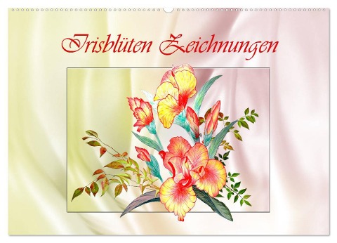 Irisblüten Zeichnungen (Wandkalender 2024 DIN A2 quer), CALVENDO Monatskalender - Dusanka Djeric